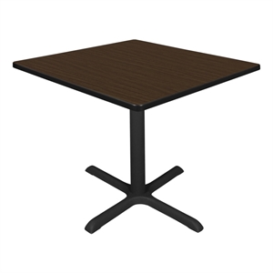 Regency Cain Medium 36&quot Square X-Base Breakroom Table- Neo Walnut