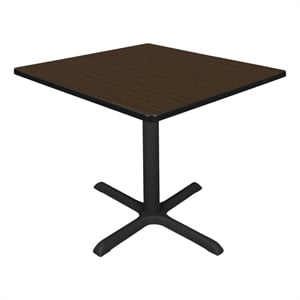 Regency Cain Large 42&quot Square X-Base Breakroom Table- Neo Walnut