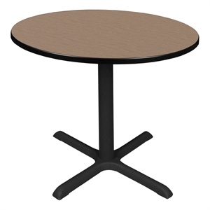 Regency Cain Large 42&quot Round X-Base Breakroom Table- Noble Oak