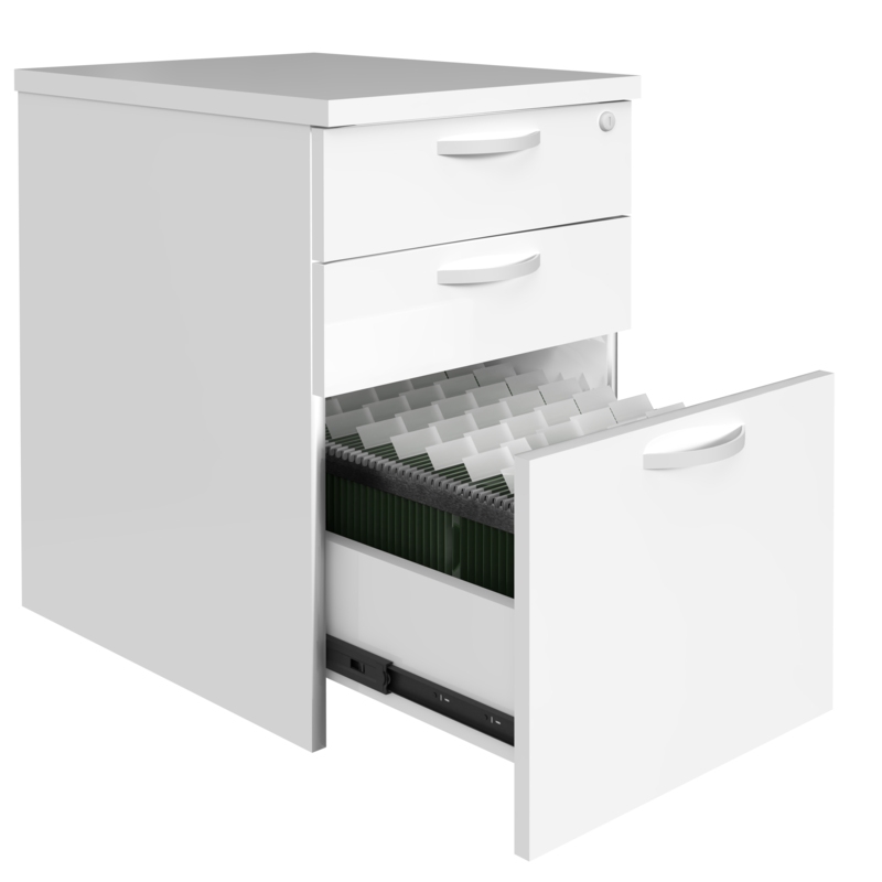 Regency Instant Office 16W 3 Drawer Mobile Pedestal in Pure White
