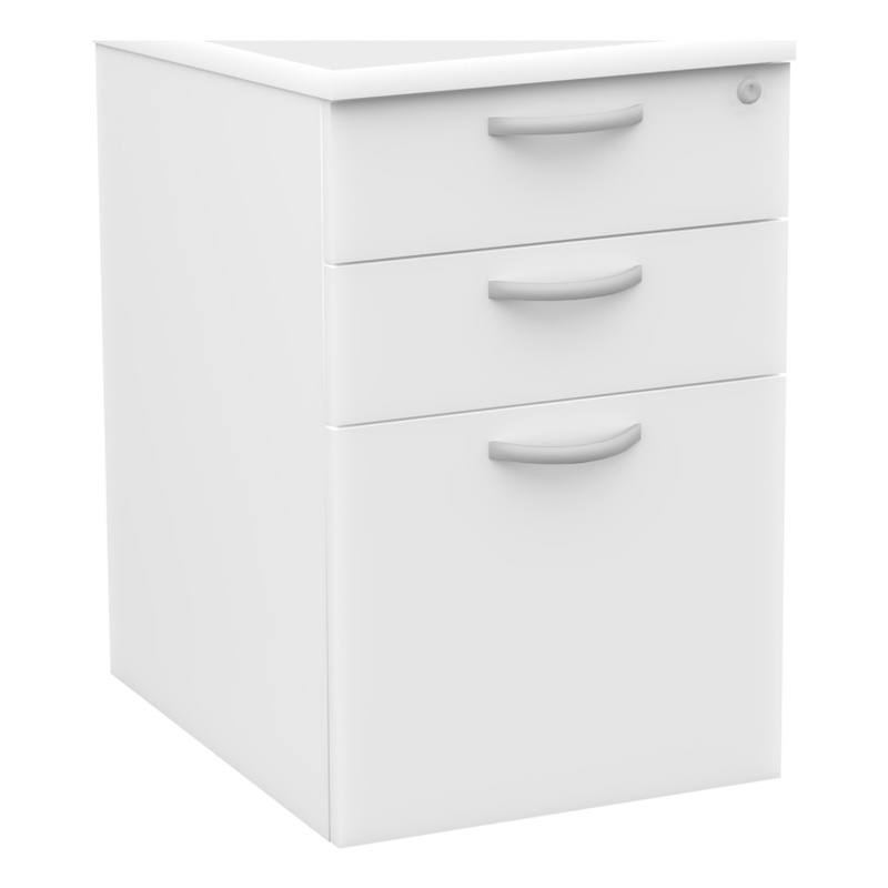 Regency Instant Office 16W 3 Drawer Mobile Pedestal in Pure White