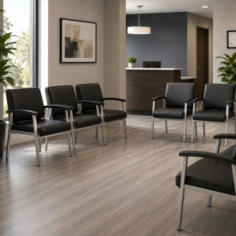 Regency Welcome Guest Reception and Waiting Room Chair with Arms - Black