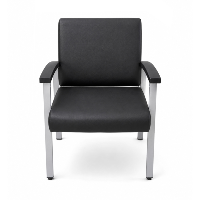 Regency Welcome Guest Reception and Waiting Room Chair with Arms - Black