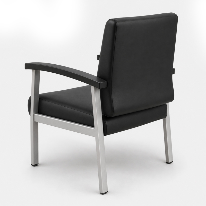 Regency Welcome Guest Reception and Waiting Room Chair with Arms - Black
