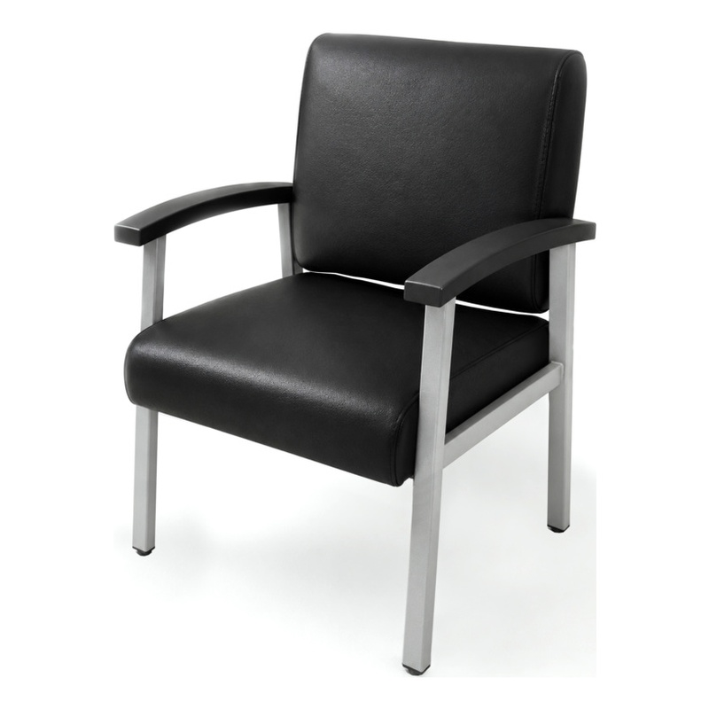 Regency Welcome Guest Reception and Waiting Room Chair with Arms - Black