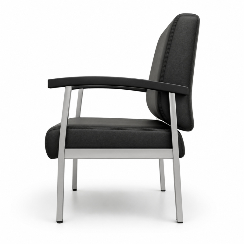 Regency Welcome Bariatric Guest Reception and Waiting Room Chair w/ Arms - Black