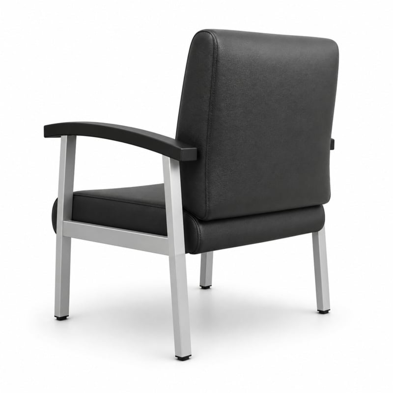 Regency Welcome Bariatric Guest Reception and Waiting Room Chair w/ Arms - Black
