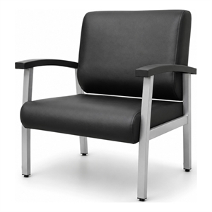 Regency Welcome Bariatric Guest Reception and Waiting Room Chair w/ Arms - Black