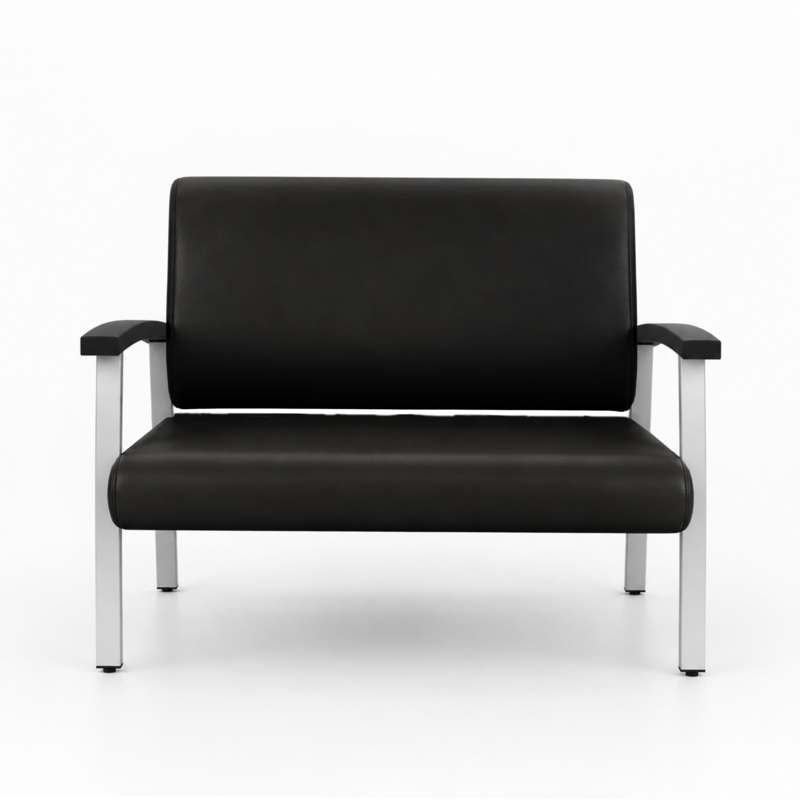 Regency Welcome Guest Reception and Waiting Room Loveseat with Arms - Black
