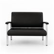 Regency Welcome Guest Reception and Waiting Room Loveseat with Arms - Black
