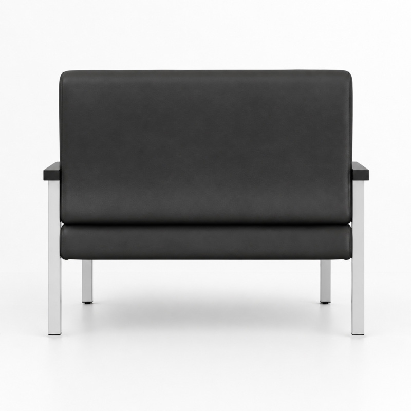 Regency Welcome Guest Reception and Waiting Room Loveseat with Arms - Black
