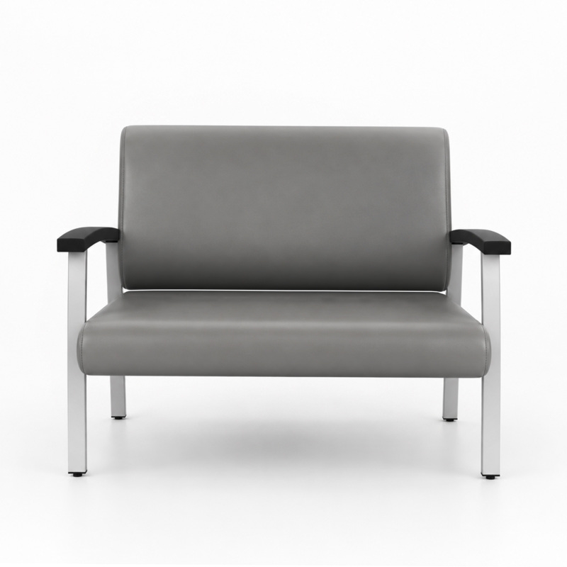 Regency Welcome Guest Reception and Waiting Room Loveseat with Arms - Grey