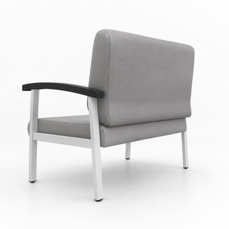 Regency Welcome Guest Reception and Waiting Room Loveseat with Arms - Grey