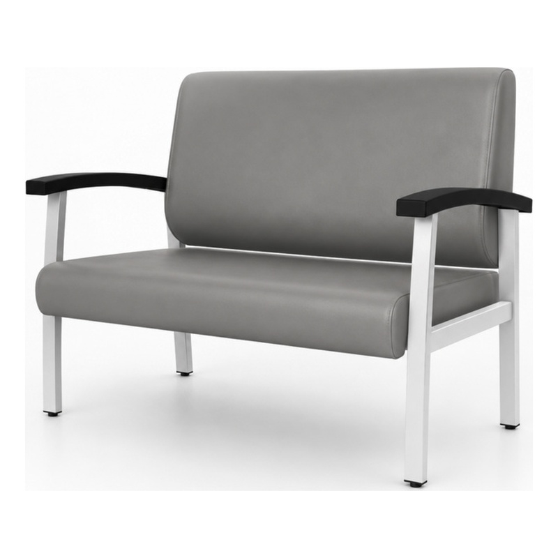 Regency Welcome Guest Reception and Waiting Room Loveseat with Arms - Grey