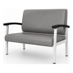 Regency Welcome Guest Reception and Waiting Room Loveseat with Arms - Grey