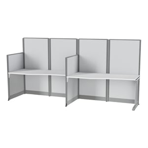 Regency 63&quotH x 129&quotW 2 Person In-Line Cubicle Panel Workstation-Pure White