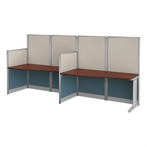 Regency 63&quotH x 129&quotW 2 Person In-Line Cubicle Panel Workstation-Hansen Cherry