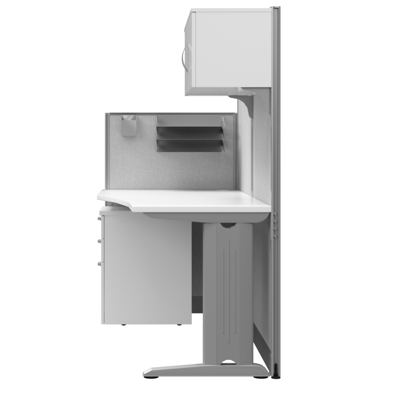 Regency 65W x 33D Straight Workstation Panel with Storage in Pure White