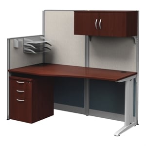 Regency 65W x 33D Straight Workstation Panel with Storage in Hansen Cherry