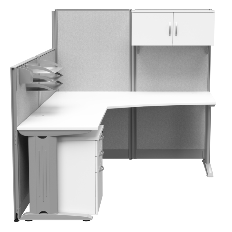 Regency 65W x 65D L Workstation Panel with Storage and Accessory Kit-Pure White