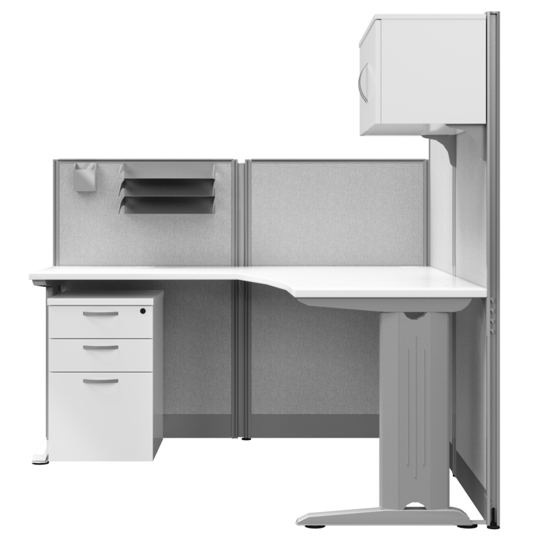Regency 65W x 65D L Workstation Panel with Storage and Accessory Kit-Pure White