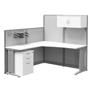 Regency 65W x 65D L Workstation Panel with Storage and Accessory Kit-Pure White