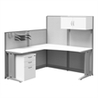 Regency 65W x 65D L Workstation Panel with Storage and Accessory Kit-Pure White