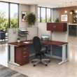 Regency 65W x 65D L-Workstation Panel with Storage & Accessory Kit-Hansen Cherry