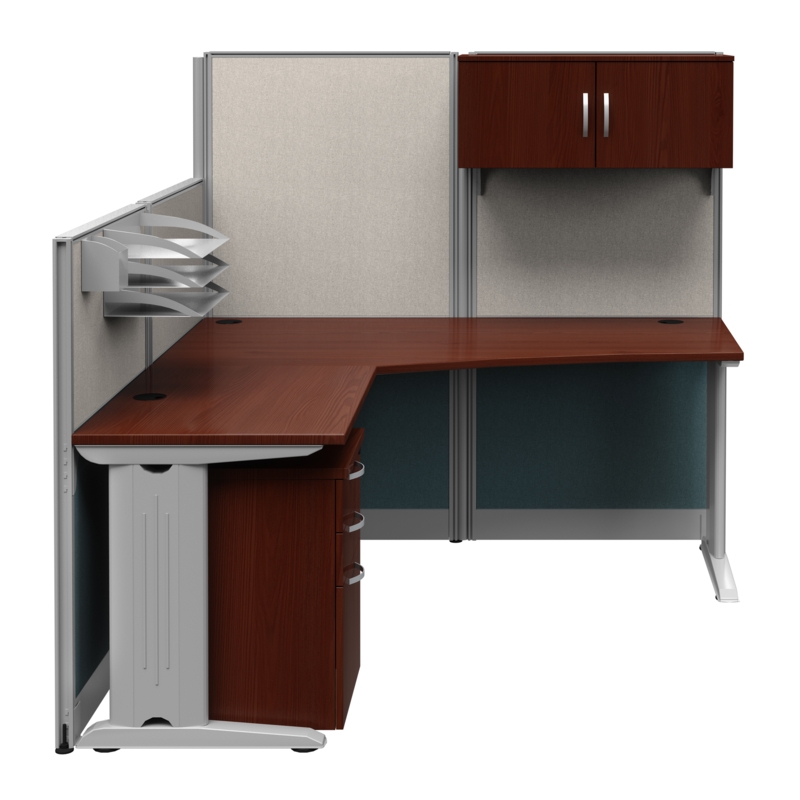 Regency 65W x 65D L-Workstation Panel with Storage & Accessory Kit-Hansen Cherry