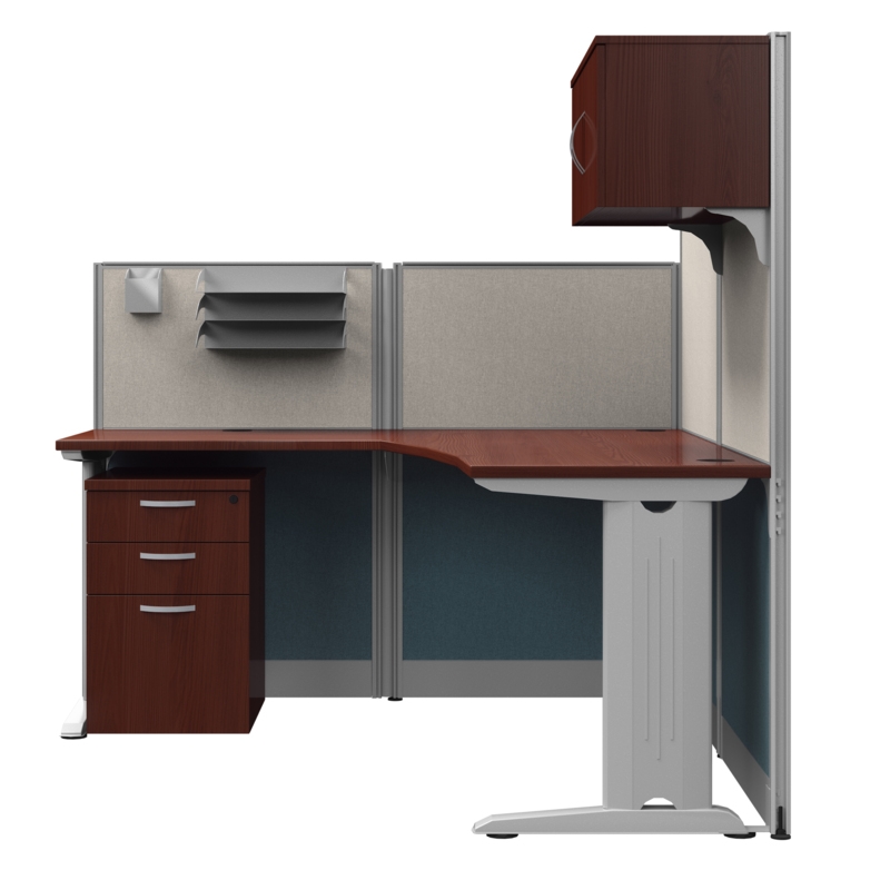 Regency 65W x 65D L-Workstation Panel with Storage & Accessory Kit-Hansen Cherry