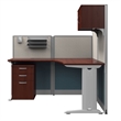 Regency 65W x 65D L-Workstation Panel with Storage & Accessory Kit-Hansen Cherry