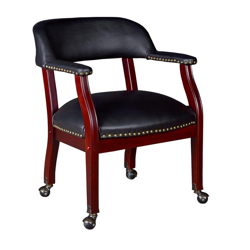 Regency Ivy League Captain Guest Chair with Casters in Black