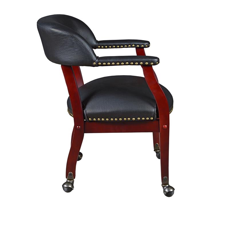 Regency Ivy League Captain Guest Chair with Casters in Black