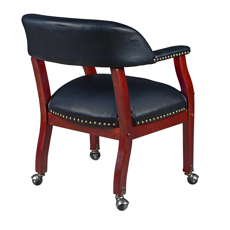 Regency Ivy League Captain Guest Chair with Casters in Black