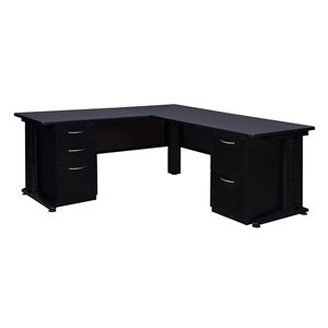 Regency Fusion 72&quot Double Pedestal L-Desk with 42&quot Return in Gray