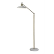 Renwil Troilus Modern Floor Lamp in Matte White and Brass