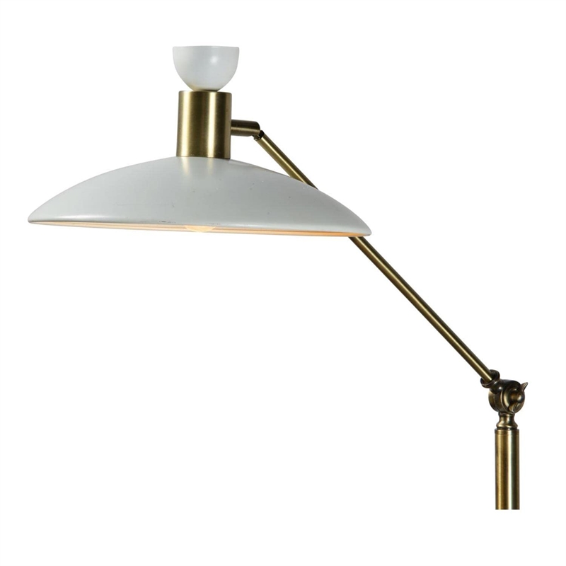 Renwil Troilus Modern Floor Lamp in Matte White and Brass