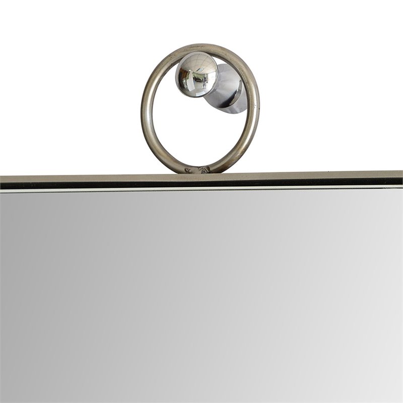 Renwil Modern Glamour Filbert Decorative Accent Mirror in Silver