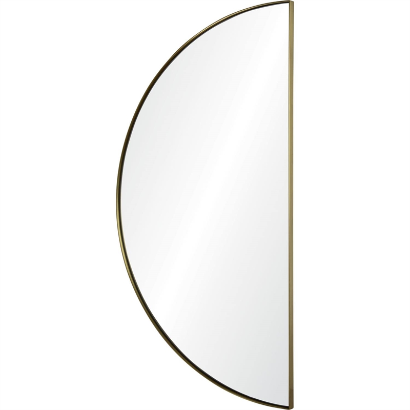 Renwil Modern Glamour Halfmoon Decorative Mirror in Satin Brass