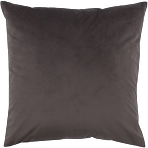 Renwil Bohemian Chic Chestnut Velvet Throw Pillow in Dark Gray