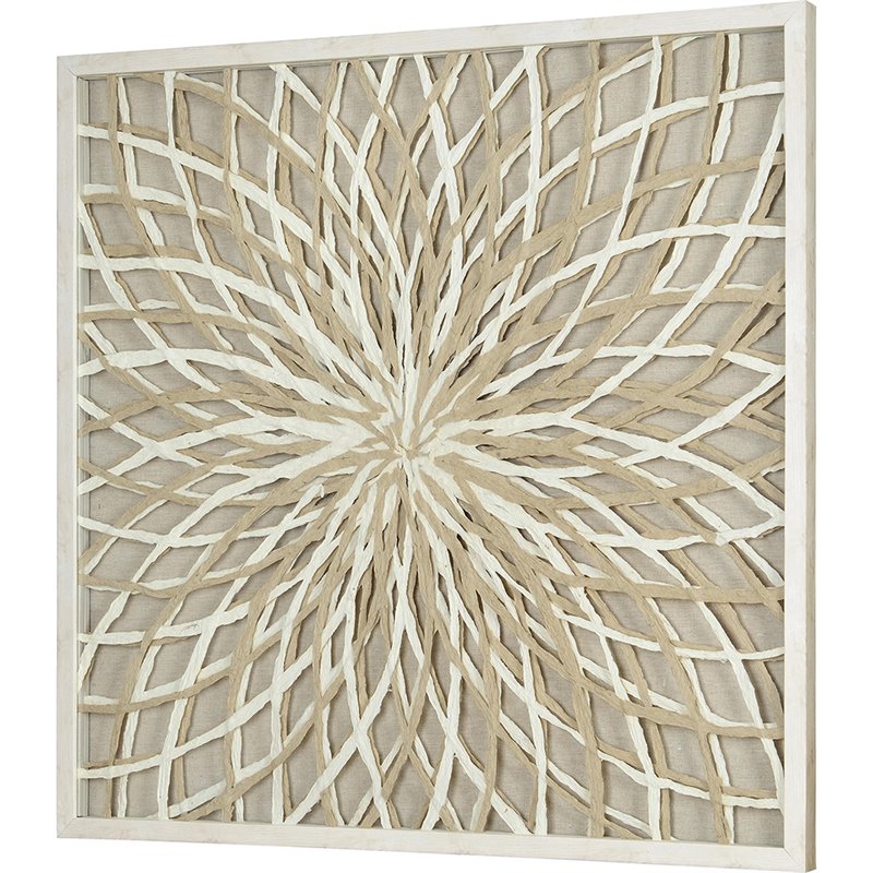 Renwil Cocktail Polystyrene and Paper Wall Art in White and Beige