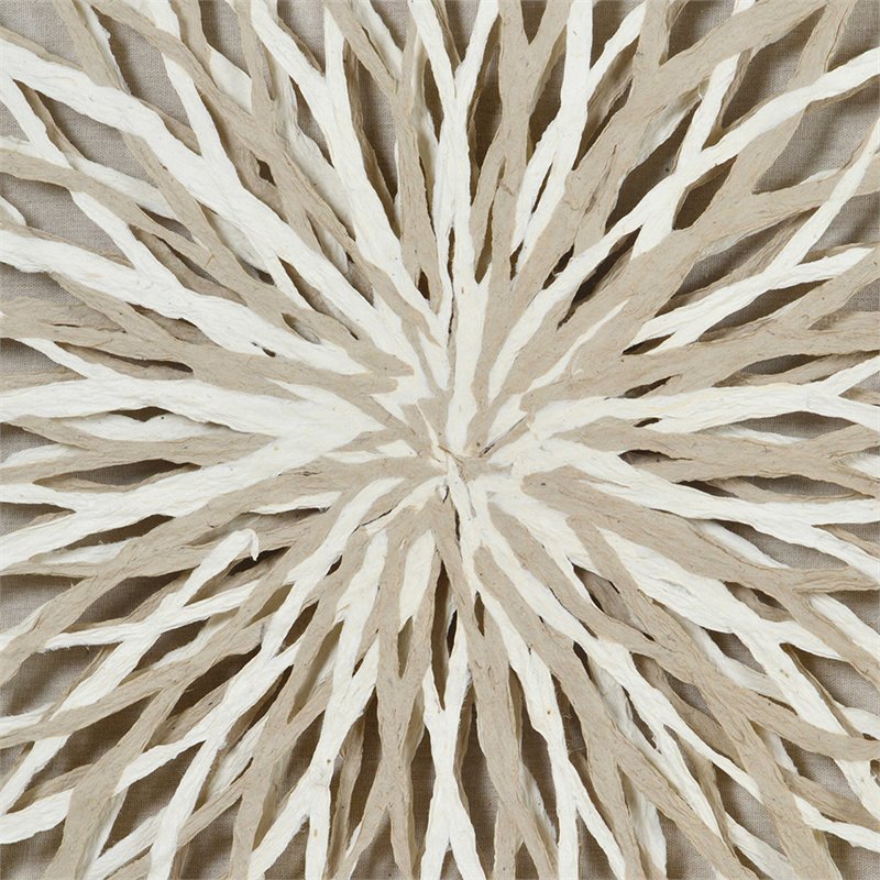 Renwil Cocktail Polystyrene and Paper Wall Art in White and Beige