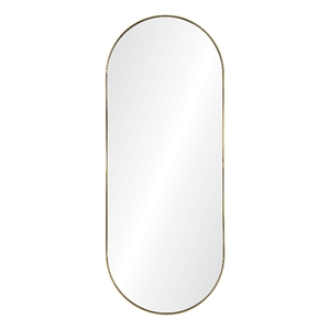 Renwil Marius 60x24&quot Oval Modern Glass Accent Wall Mirror in Clear
