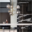 Renwil Laylani 6-Light Modern Steel Metal & Glass Ceiling Fixture in Brass