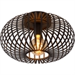 Renwil Ivy 1-Light Modern Metal & Glass Ceiling Fixture in Black
