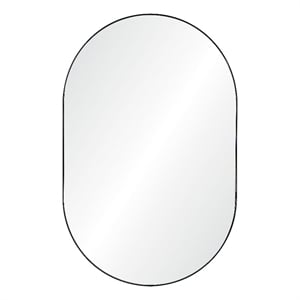 Renwil Webster 40x26&quot Oval Modern Glass Accent Wall Mirror in Clear
