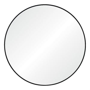 Renwil Claribel 30&quot Round Modern Glass Accent Wall Mirror in Clear