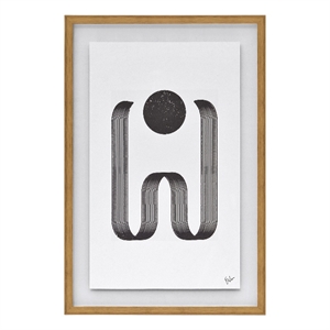 Renwil Arlo 36x24&quot Fabric Alternative Wall Art Framed Print in White & Walnut