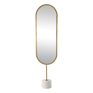 Renwil Taio 70x19&quot Oval Modern Glass Freestand Mirror in Clear