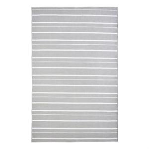Renwil Caymen 108x144&quot Modern Fabric Outdoor Rug in Gray & White